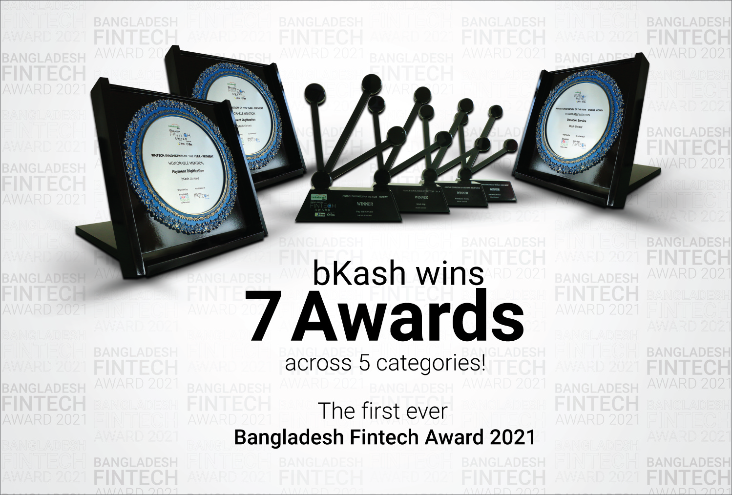 বাংলাদেশ ফিনটেক অ্যাওয়ার্ড-এ ৭টি পুরস্কার জিতে সেরা বিকাশ