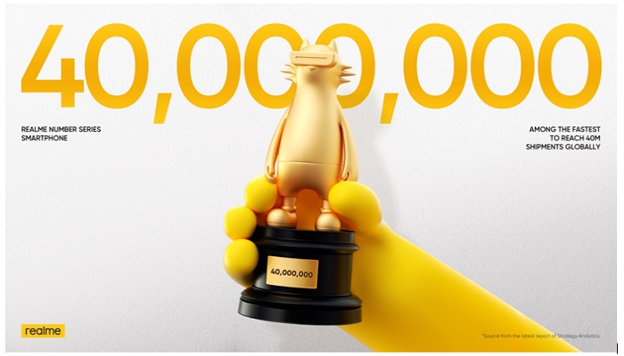 realme Number Series Smartphones among the Fastest to Reach 40M Shipments Globally