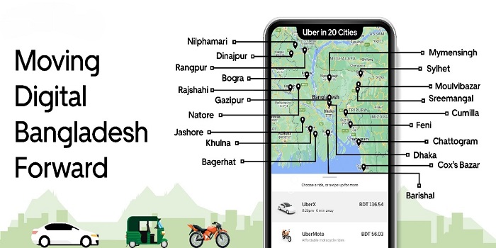 উবার এখন বাংলাদেশের ২০টি শহরে